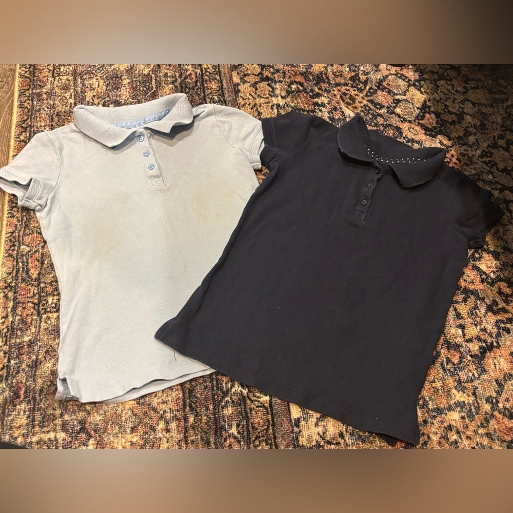 2 Kids Polo Shirt Set Navy & Light Blue Size Small 6 7 Girls Old Navy School Uni